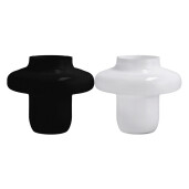 Set 2 vaze flori sticla alba neagra 35 x 30 cm