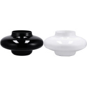 Set 2 vaze flori sticla alba neagra 38 x 20 cm