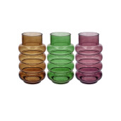 Set 3 vaze flori sticla multicolora 14,5 x 24 cm