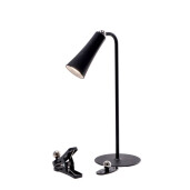 Veioza control tactil, fier negru 12 x 33,5 cm