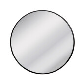 Oglinda rotunda perete rama aluminiu negru 50 cm
