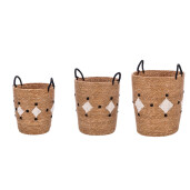 Set 3 cosuri depozitare iarba mare multicolora 30 x 40, 35 x 46, 40 x 51 cm