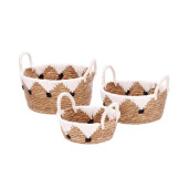 Set 3 cosuri depozitare ratan 22 x 9 cm, 26 x 13 cm, 30 x 15 cm