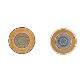 Set 2 covorase rotunde, papura bumbac multicolor 100 cm