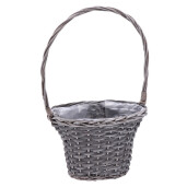 Ghiveci flori lemn salcie gri 30 x 22 x 49 cm