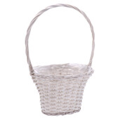 Set 2 ghivece flori lemn salcie alb gri 30 x 22 x 49 cm