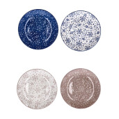 Set 4 farfurii portelan multicolor 19 cm