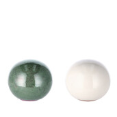 Set 2 sfere decorative ceramica verde alba 21 cm