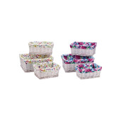 Set 6 cosuri depozitare 27,5 x 19 x 11,5 cm, 32 x 23,5 x 14 cm, 38 x 28 x 16,5 cm