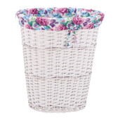 Cos rufe, depozitare lemn salcie alb, textil 48 x 37 x 52 cm