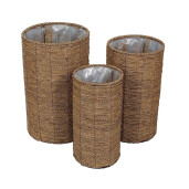 Set 3 ghivece flori fibre naturale 20 x 40 cm, 25 x 45 cm, 30 x 50 cm
