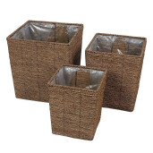 Set 3 ghivece flori fibre naturale 25 x 25 x 30, 31 x 31 x 37, 37 x 37 x 42 cm