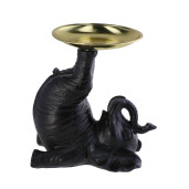 Figurina Elefant polirasina neagra aurie 18,5 x 12 x 18,5 cm