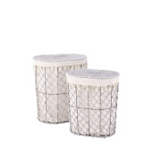 Set 2 cosuri rufe gri crem 40 x 30 x 45, 46 x 34 x 52 cm