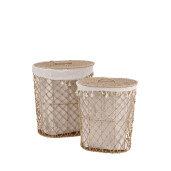 Set 2 cosuri rufe maro crem 40 x 30 x 45, 46 x 34 x 52 cm