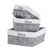 Set 3 cosuri depozitare gri 20 x 20 x 10,5, 25 x 25 x 12, 30 x 30 x 14 cm