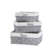 Set 3 cosuri depozitare gri  28,5 x 18 x 11, 33 x 22,5 x 13, 38 x 28 x 15 cm