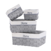 Set 4 cosuri depozitare textil gri 20 x 15 x 13 cm, 35 x 25 x 15 cm, 40 x 30 x 16,5 cm