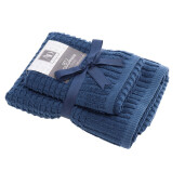 Set 2 prosoape baie bumbac albastru inchis 40 x 55 cm, 55 x 100 cm