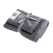 Set 2 prosoape baie bumbac gri 40 x 55 cm, 55 x 100 cm