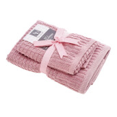 Set 2 prosoape baie bumbac roz 40 x 55 cm, 55 x 100 cm