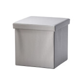 Set 4 tabureti pliabili cu spatiu depozitare piele ecologica 38 x 38 x 38 cm