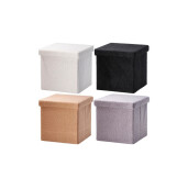 Set 4 tabureti pliabili cu spatiu depozitare textil multicolor 38 x 38 x 38 cm