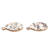Set 2 platouri servire lemn multicolor Abel 39 x 29 x 2,5 cm