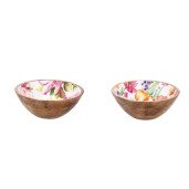 Set 2 boluri lemn multicolor Iole 25 x 10 cm