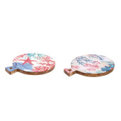 Set 2 platouri servire lemn multicolor Maela 39 x 29 x 2,5 cm