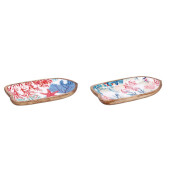 Set 2 platouri servire lemn multicolor Iole 35 x 20 x 4 cm