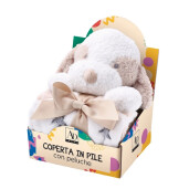 Set figurina Catelus cu paturica textil 75 x 90 cm