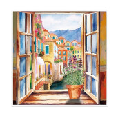 Tablou decorativ oleografie pe panza Peisaj III 40 x 40 cm