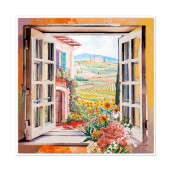 Set 4 tablouri decorative oleografie pe panza Peisaje 40 x 40 cm