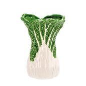 Suport ustensile bucatarie ceramica verde alba 13,5 x 20 cm