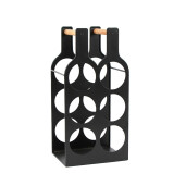 Suport 6 sticle vin fier negru 24,5 x 18 x 49 cm