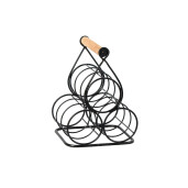 Suport 3 sticle vin fier negru 21 x 18 x 28,5 cm