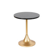 Masuta rotunda fier auriu marmura neagra 40 x 47 cm