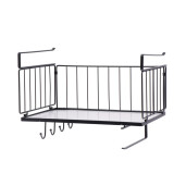 Etajera suspendabila fier negru 36 x 24 x 25,5 cm