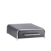 Cutie depozitare capsule cafea, metal gri argintiu 30 x 31,5 x 10,5 cm