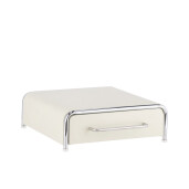 Cutie depozitare capsule cafea, metal alb argintiu 30 x 31,5 x 10,5 cm