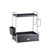 Raft organizator fier negru argintiu 32,5 x 23,5 x 42 cm