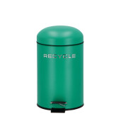 Cos gunoi cu pedala metal verde 17 x 25 cm, 3 L