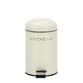 Cos gunoi cu pedala metal alb 17 x 25 cm, 3 L