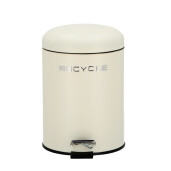 Cos gunoi cu pedala metal alb 20,5 x 27 cm,  5 L