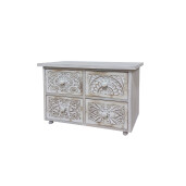 Comoda lemn maro alb  44 x 18,5 x 28 cm