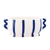 Ghiveci flori dolomit albastru alb 30 x 14,5 x 13 cm