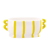 Ghiveci flori dolomit galben alb 30 x 14,5 x 13 cm