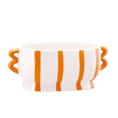 Ghiveci flori dolomit portocaliu alb 30 x 14,5 x 13 cm