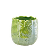 Ghiveci flori dolomit verde Leaf 18,5 x 18 cm